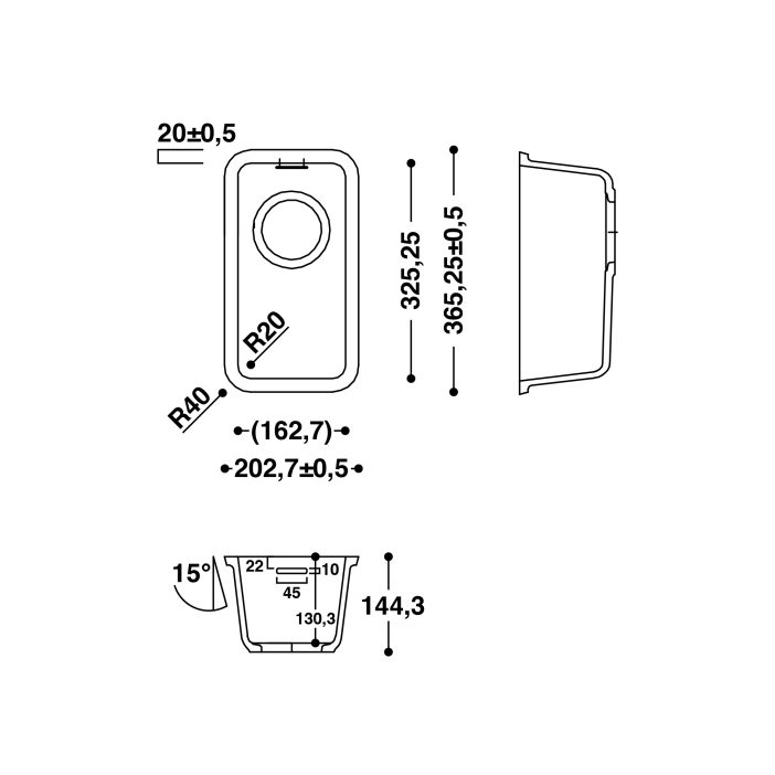 HI-MACS® CS325R Sink