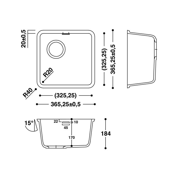 HI-MACS® CS325S Sink