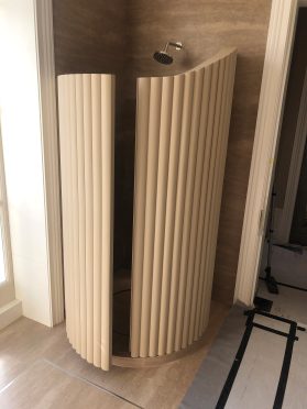 Krion™ CAMEL NATURE BESPOKE SHOWER DOOR