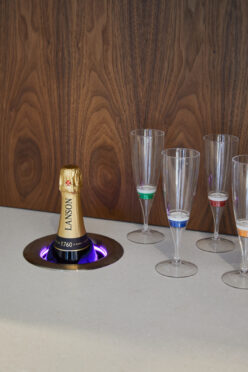 Corian worktop with champagne cooler