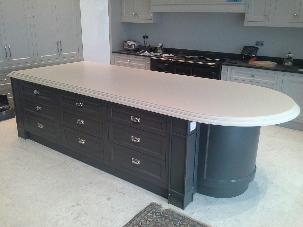 Hand Painted Corian Kitchen With Traditional Edge Profile