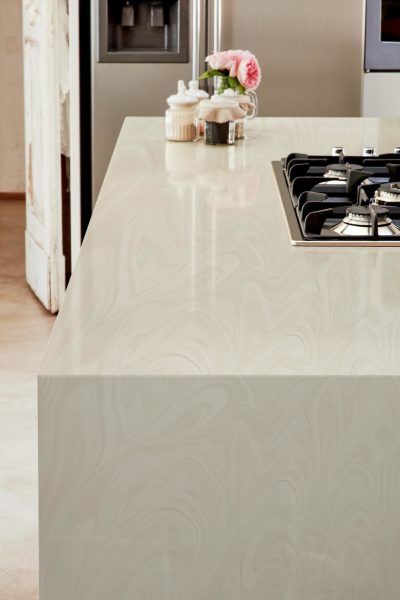 White Onyx Corian Kitchen