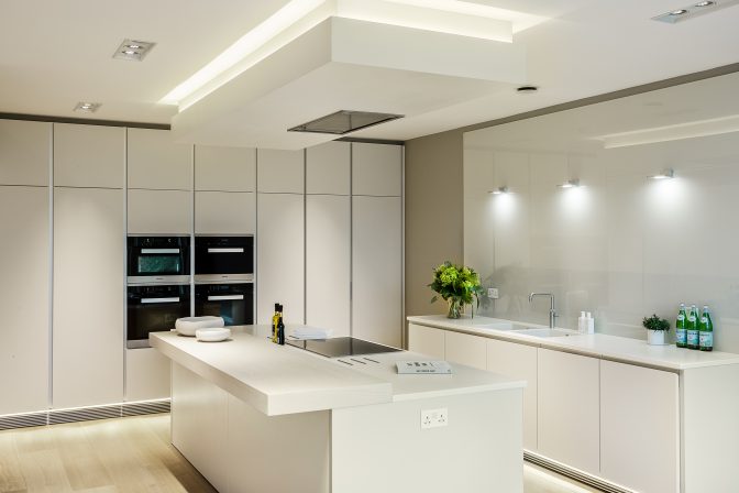 Glacier White Corian Kitchen