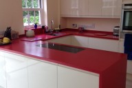 Royal Red Corian® Kitchen